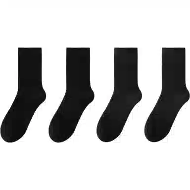 妮轻 加绒加厚保暖纯色简约中筒袜 男款