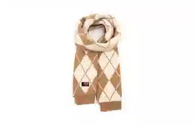 红豆 经典款保暖柔软舒适格纹图案 腈纶 绒线围巾 男女同款情侣款