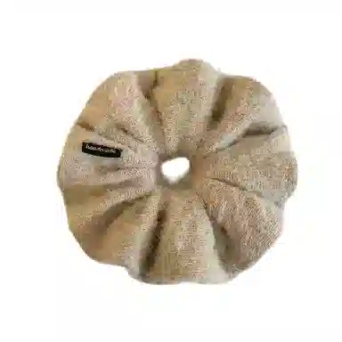 尚先生 手作羊毛复古时尚毛线柔软优雅百搭美拉德系咖色女慵懒风简约韩系头饰扎头发秋冬发绳 毛绒 大肠发圈 女款