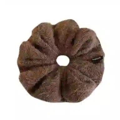 尚先生 手作羊毛复古时尚毛线柔软优雅百搭美拉德系咖色女慵懒风简约韩系头饰扎头发秋冬发绳 毛绒 大肠发圈 女款