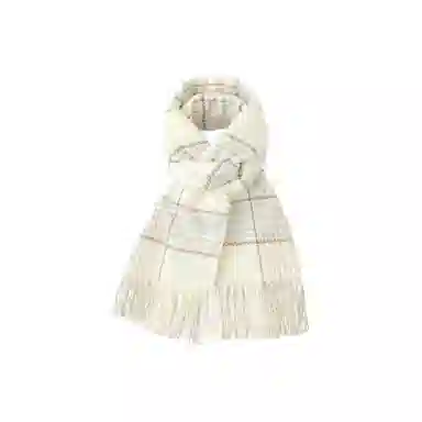 恩僾德 减龄格子 高颜值韩版百搭日系高级感保暖 聚酯纤维 绒线围巾 男女同款情侣款