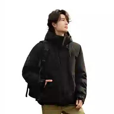 鸭鸭 新山系系列 纯色连帽厚款羽绒服 男女同款