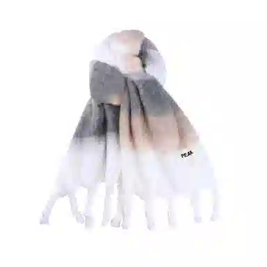 匹克 韩系高级慵懒学院风 渐变氛围感柔软加长加厚保暖流苏撞色设计百搭 聚酯纤维 绒线围巾 男女同款情侣款