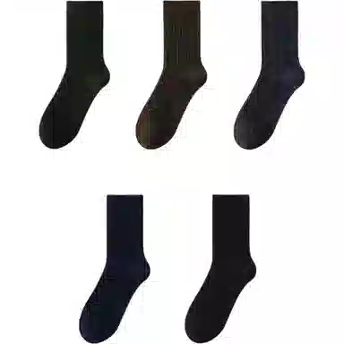 妮轻 加绒加厚保暖纯色简约中筒袜 男款