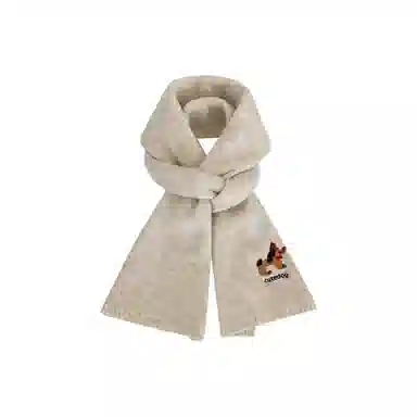 恩僾德 可爱小狗刺绣针织秋冬保暖防寒时尚百搭高级感 聚酯纤维 围脖 男女同款情侣款