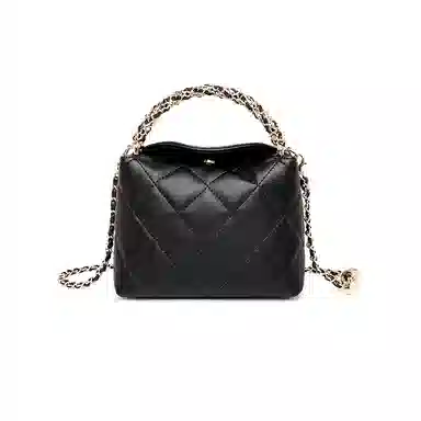 红蜻蜓 高级感高颜值小香风菱格时尚百搭 牛皮 斜挎手提包 女款