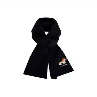 恩僾德 可爱小狗刺绣针织秋冬保暖防寒时尚百搭高级感 聚酯纤维 围脖 男女同款情侣款