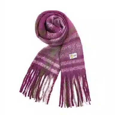 卡皮巴拉小黄豚 温柔百搭加厚保暖流苏格子时尚高级感韩版拼色学院风格子 聚酯纤维 绒线围巾 男女同款情侣款