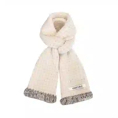 恩僾德 软糯毛边针织甜美高颜值小众百搭保暖百搭 聚酯纤维 绒线围巾 男女同款情侣款