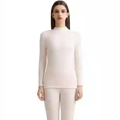 兰缪 山茶油天然莱赛尔女士中领打底衫打底裤秋衣秋裤加绒加厚冬季冬天保暖套装 女款