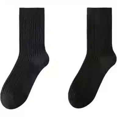 妮轻 加绒加厚保暖纯色简约中筒袜 男款