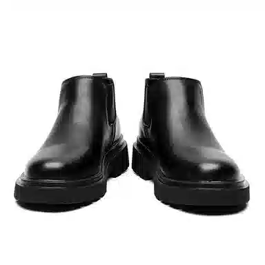超纤皮 时尚休闲英伦简约潮流百搭 短筒 切尔西靴 男款 经典黑色