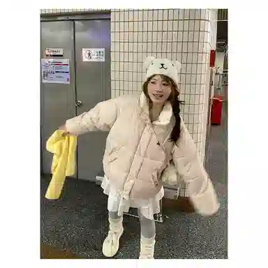 丝絮丝绸  韩版宽松立领温暖舒适百搭棉衣棉服 男女同款