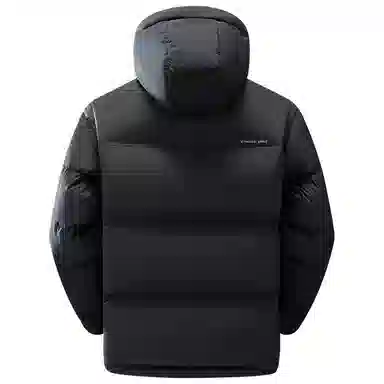 鸭鸭 户外系列 纯色百搭韩版潮流基础简约石墨烯保暖防寒连帽立领羽绒服 男款