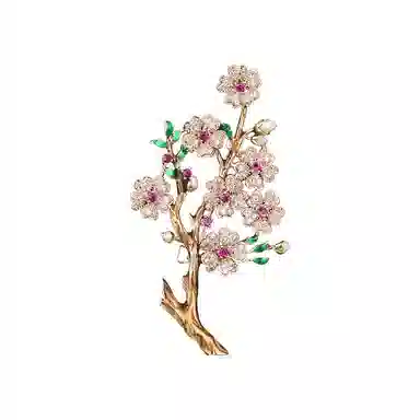 兰盈 梅花水晶 环保合金 胸针 女款