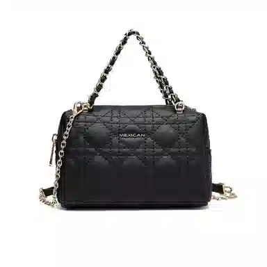 稻草人 小香风菱格经典不过时百搭实用通勤链条斜挎包 牛皮 手提包 常规 女款 米色/黑色/安可拉红