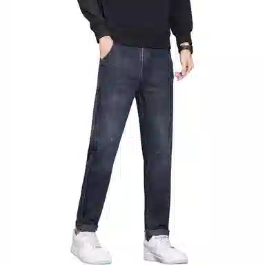 羽浅 轻商务秋季直筒百搭弹力高端牛仔裤 男款