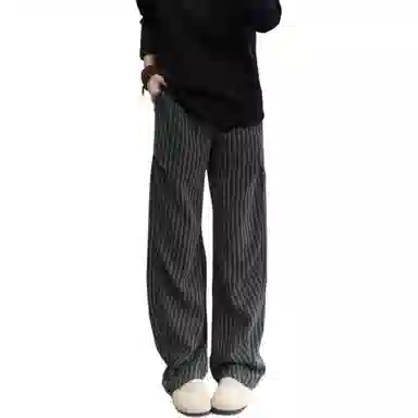 Gu Huo Fishbone Stripe Chenille Pants