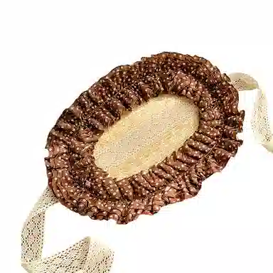 撞青春 法式复古蕾丝碎花编织海边沙滩度假田园风发带 草编 帽子 女款