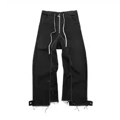 ARNODEFRANCE Washed Deconstructed Wide Leg Cargo Pants Black