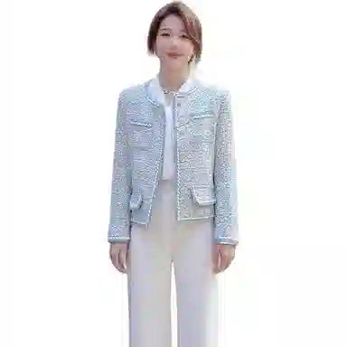 丝絮丝绸 秋季法式高端名媛气质高级感轻奢小香风上衣截短外套 女款