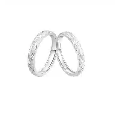 【足银999|满天星河】 琉堇 开口可调节甜美森系浪漫星芒磨砂素圈简约小众设计百搭食指戒 情定一生爆闪对戒 纯银 戒指 男女同款情侣款