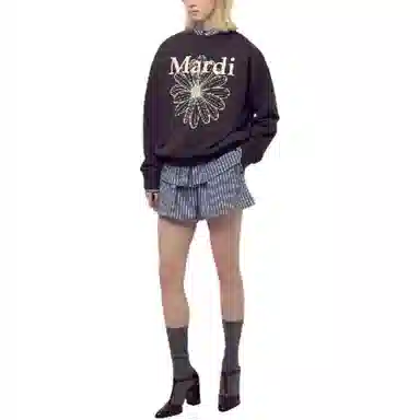 MARDI MERCREDI FW25 SWEATSHIRT FLOWERMARDI_CHARCOAL IVORY