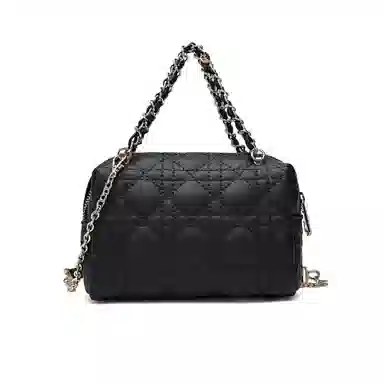 稻草人 小香风菱格经典不过时百搭实用通勤链条斜挎包 牛皮 手提包 常规 女款 米色/黑色/安可拉红