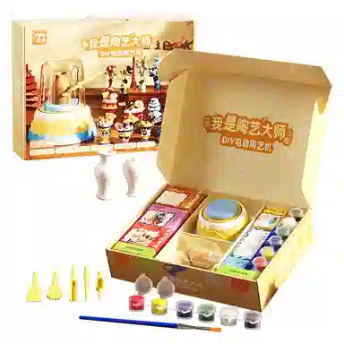 益米 电动陶艺机全套礼盒  软陶泥不脏手 花瓶彩绘 其他手工制作