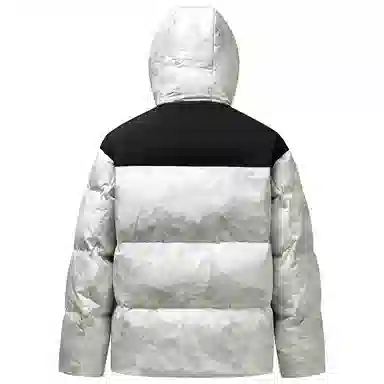 鸭鸭 青年时尚韩版潮流短款连帽户外运动休闲百搭防寒保暖迷彩面包羽绒服 男女同款