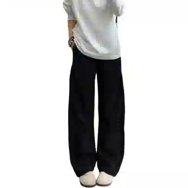 Gu Huo Fishbone Stripe Chenille Pants