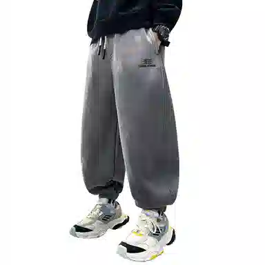 时尚帅气加绒渐变字母印花加厚运动裤 冬