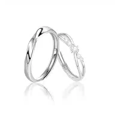 【S999纯银|吸金】 琉堇 钟久久莫比乌斯环环相扣百搭日常简约开口可调节对戒蛇年配饰#桃花运 足银 戒指 男女同款情侣款