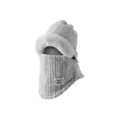 浪莎 新中式小众设计二合一防寒一体面罩骑行护耳保暖 聚酯纤维 绒线帽 男女同款情侣款