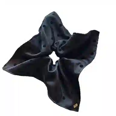 左欧 黑色爱心波点韩系高级感气质绝美 缎面 发圈 女款