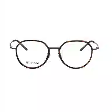 小罗弟 复古半透明 钛合金 圆形 光学眼镜 男女同款情侣款