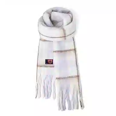 红豆 温暖柔软格纹经典舒适保暖礼盒装 涤纶 绒线围巾 男女同款情侣款