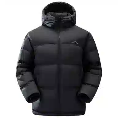 鸭鸭 户外系列 纯色百搭韩版潮流基础简约石墨烯保暖防寒连帽立领羽绒服 男款