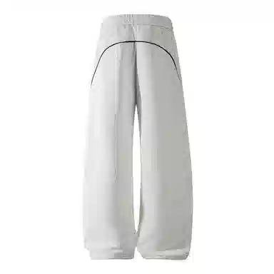 【dme】 美式潮牌高街复古纯色拼接撞色设计感宽松阔腿卫裤松紧腰百搭舒适透气垂感直筒休闲裤 男女同款