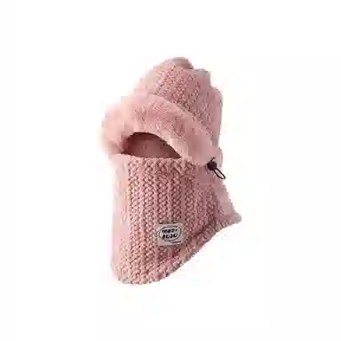 浪莎 新中式小众设计二合一防寒一体面罩骑行护耳保暖 聚酯纤维 绒线帽 男女同款情侣款