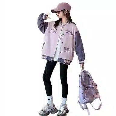 黑恐龙棒球服 儿童时髦春秋休闲百搭