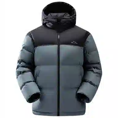 鸭鸭 户外系列 纯色百搭韩版潮流基础简约石墨烯保暖防寒连帽立领羽绒服 男款
