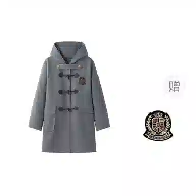 东鲸岁时记 时尚舒适保暖经典柔软高级感冬季夹棉学院风长袖女毛呢外套中长款可爱毕业季开学季大衣 女款