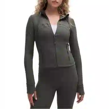 lululemon Hooded Zip Jacket Khaki