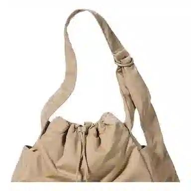 UNIQLO Adjustable Strap Drawstring Shoulder Bag Beige