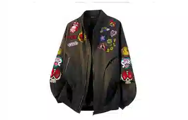SOIEPLUS Vintage Streetwear Patchwork Jacket