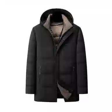 百胜狐 大码男装冬季宽松休闲中长款外套羽绒服 男款