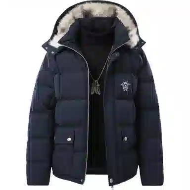 大卫贝肯 美式潮流时尚高街复古简约基础舒适宽松连帽加厚保暖棉服 男女同款