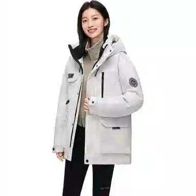 鸭鸭 山系户外系列 时尚潮流冬季工装保暖防寒休闲连帽羽绒服 男女同款