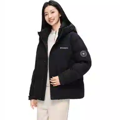 鸭鸭 时尚韩版冬季连帽保暖舒适高质量百搭潮流纯色简约羽绒服 男女同款